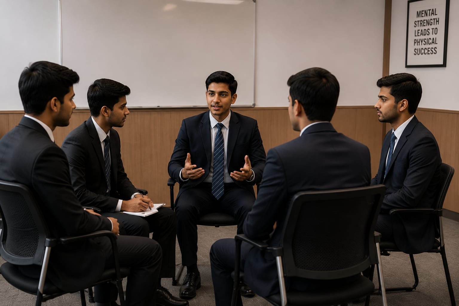 A Samvad group discussion session in progress
