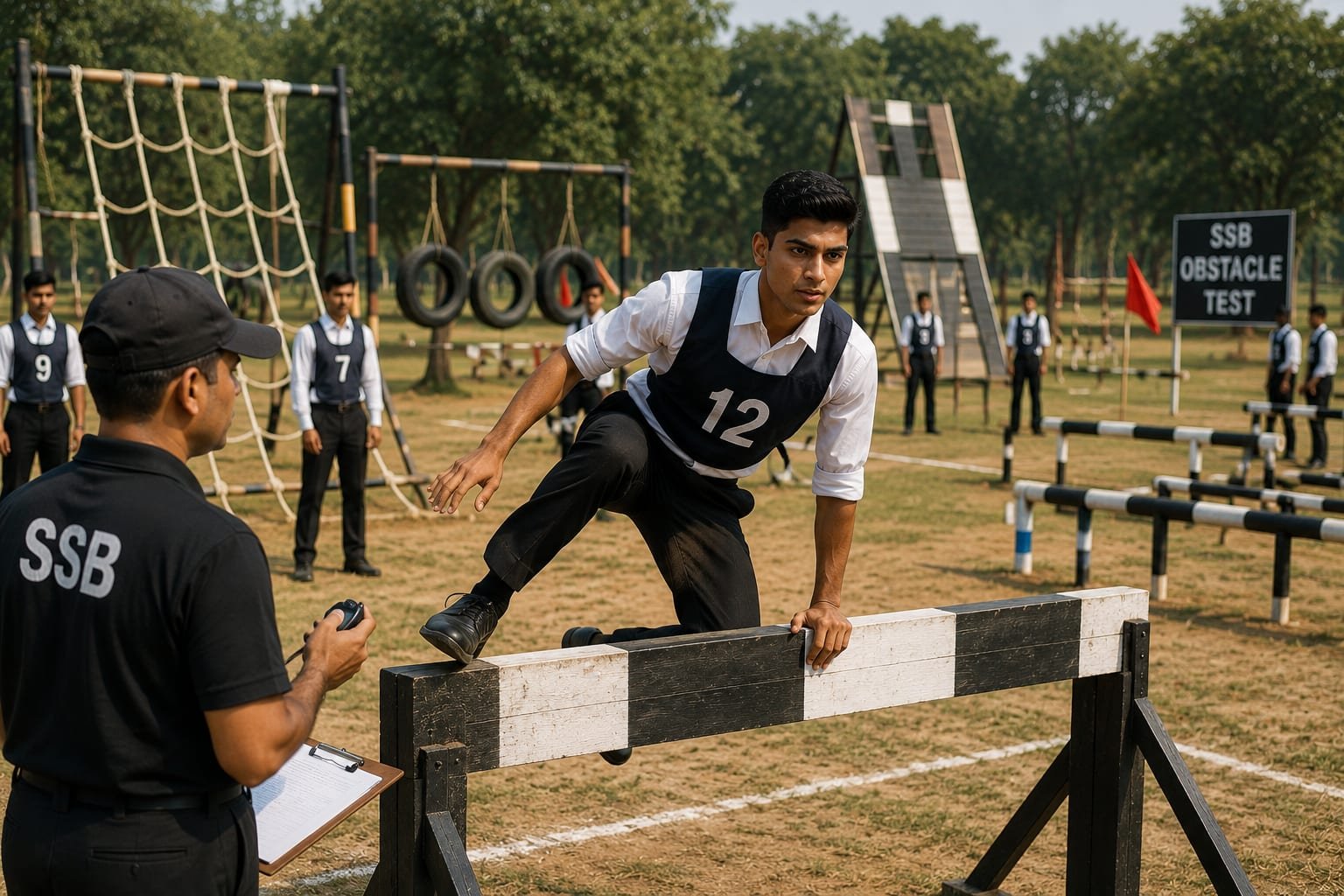 Candidates on the SSB obstacle course