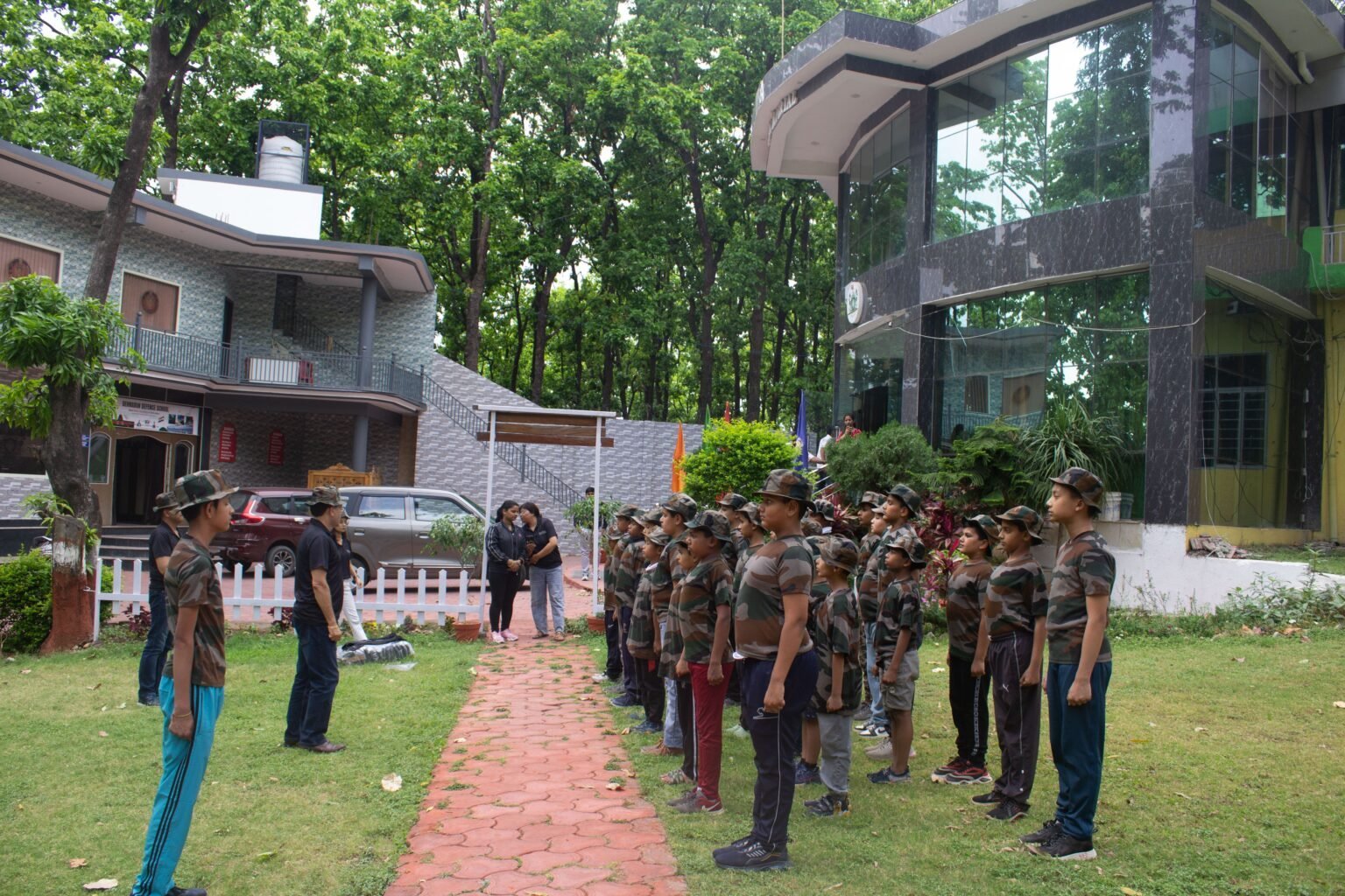 Cadets on parade during officer-training drill