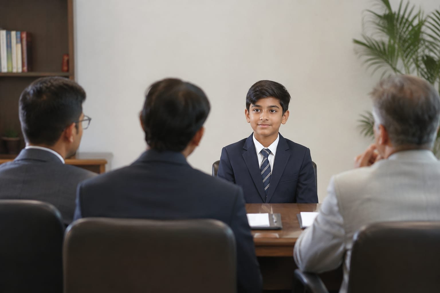 A Samvad Junior candidate facing a school interview board
